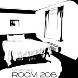 graphic black and white line art of hotel room